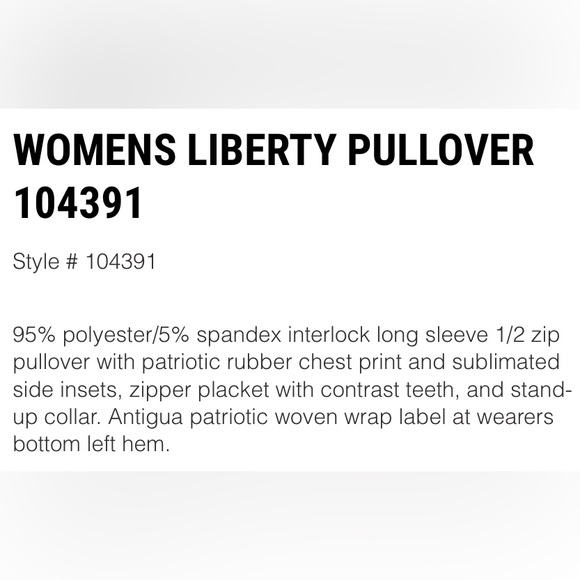 ANTIGUA Women’s Liberty Pullover in Dark Red w/Flag Design, size 2XL, NWT - Picture 6 of 6